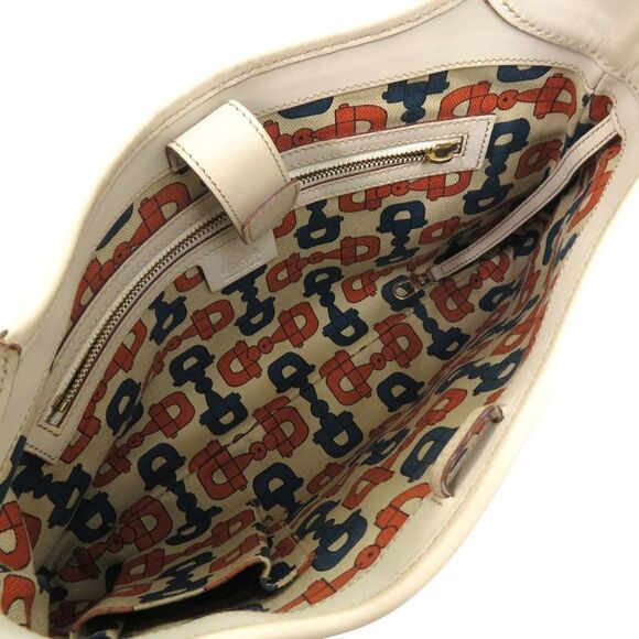 Gucci One Shoulder Guccissima 145778 Leather Ivory Gold Hardware White Handbag - Picture 7 of 10